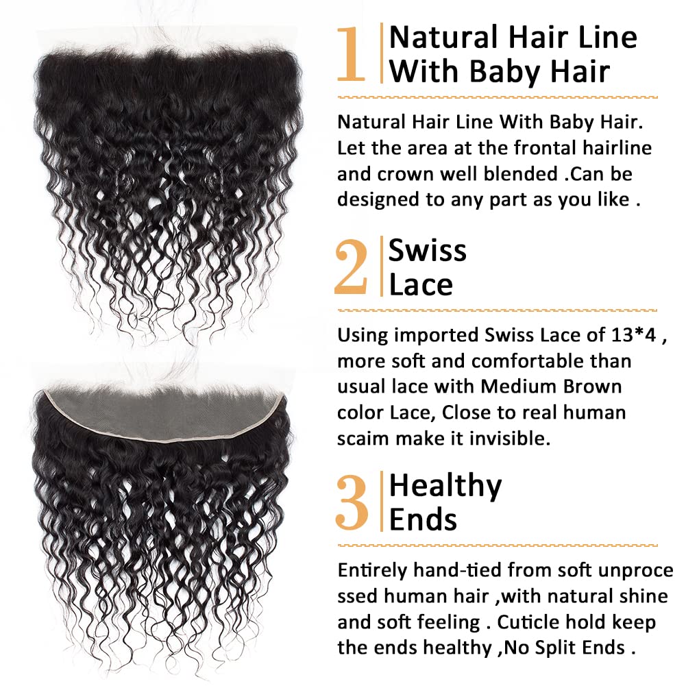 13x4 Water Wave Lace Frontal - My Aurea Beauty