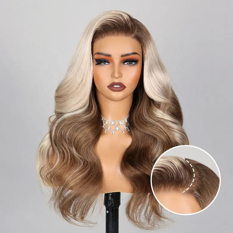 6x5 Loose Body Wavy Glueless Wig - Ash Blonde Ombre - My Aurea Beauty