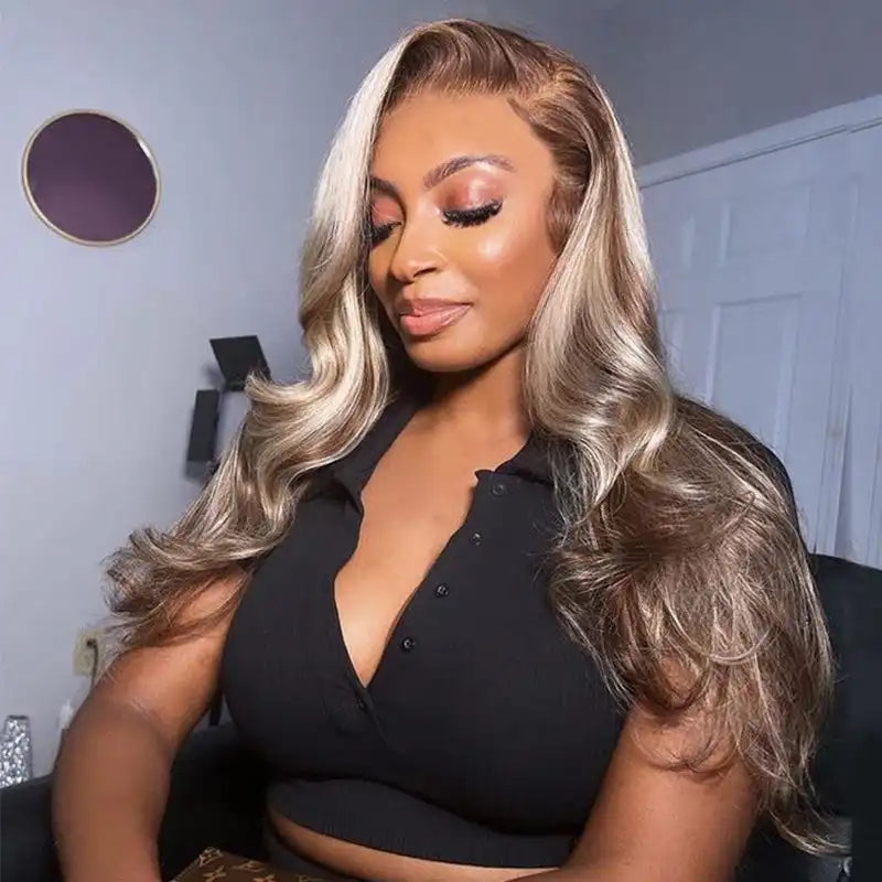 6x5 Loose Body Wavy Glueless Wig - Ash Blonde Ombre - My Aurea Beauty
