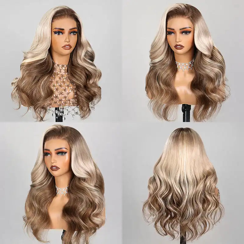 6x5 Loose Body Wavy Glueless Wig - Ash Blonde Ombre - My Aurea Beauty