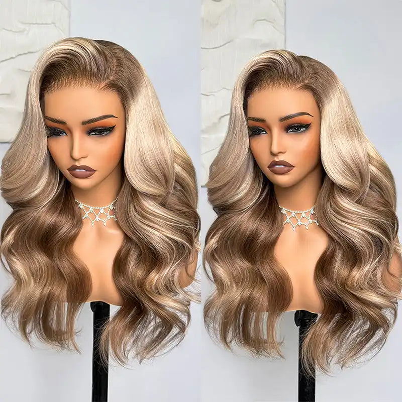 6x5 Loose Body Wavy Glueless Wig - Ash Blonde Ombre - My Aurea Beauty